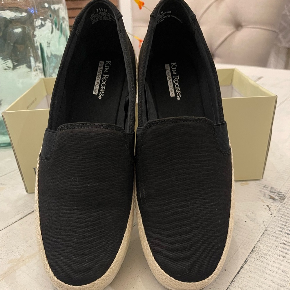 Espadrille slip on sneaker. Lightly worn.